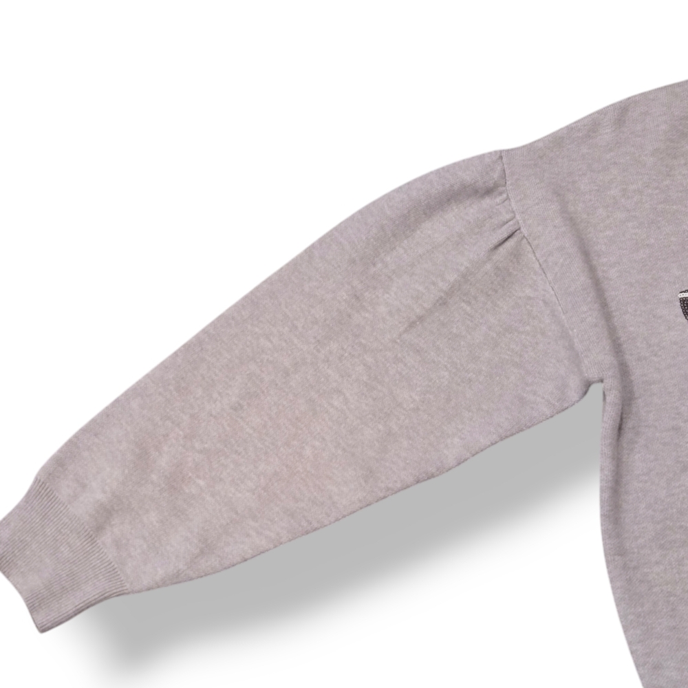 Calligraphie Women Sweater Gray Football Size M sequin superbowl NWT - Picture 2 of 10